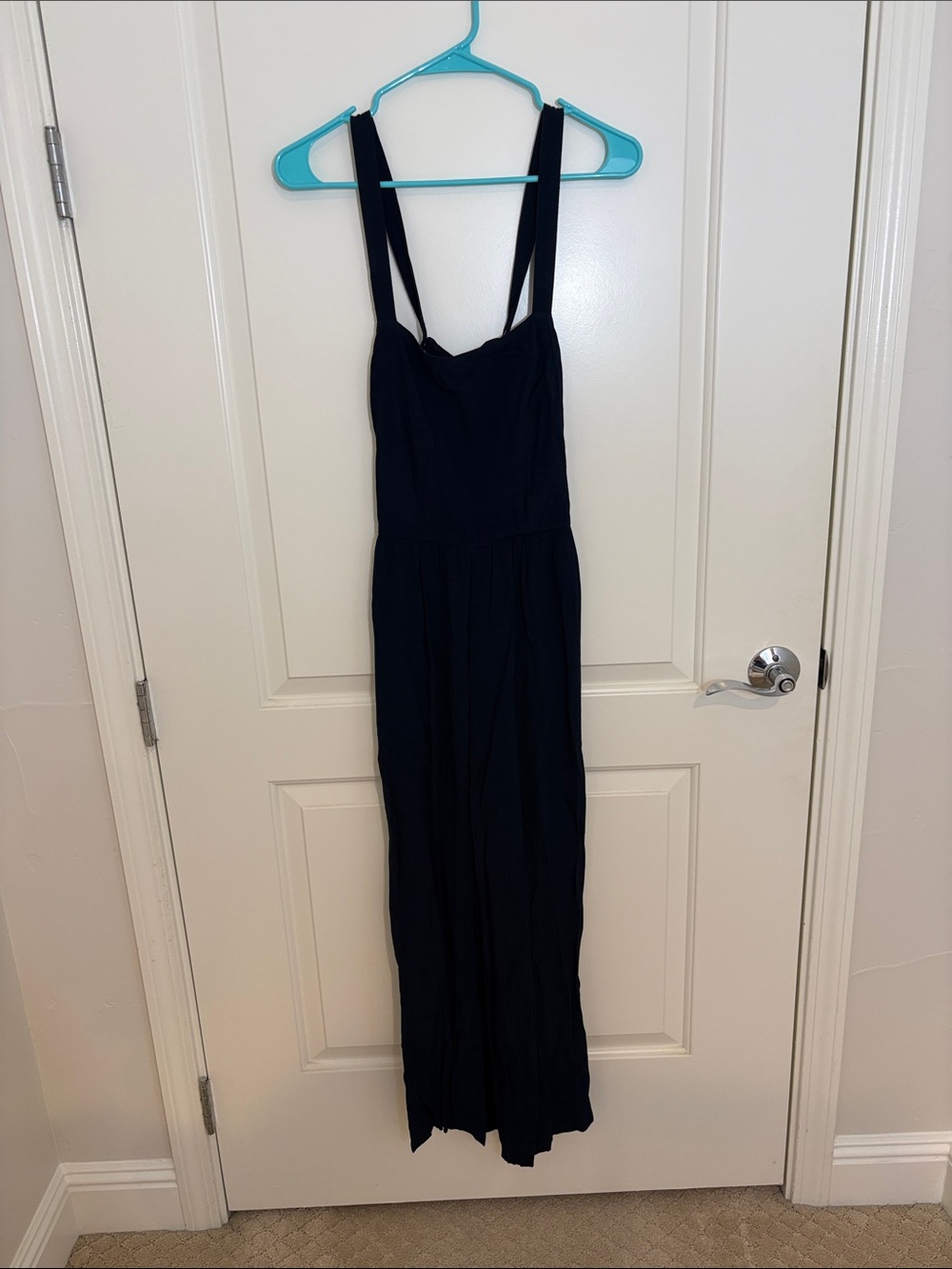 Madewell Navy Wide-Leg Jumpsuit with Straps